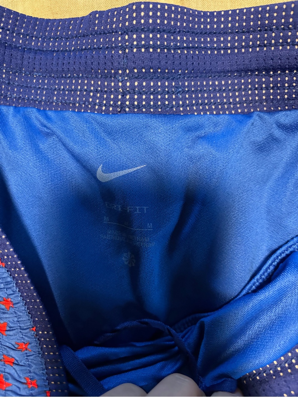 Nike Women’s Blue Athletic Shorts with Red Star Print - Picture 2 of 2